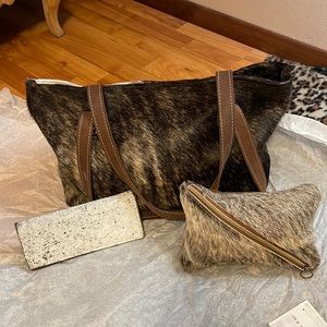 Cowhide purse set